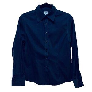 BROOKS BROTHERS Women's Navy Blue Non-Iron Long Sleeve Button Up Shirt Sz 6P